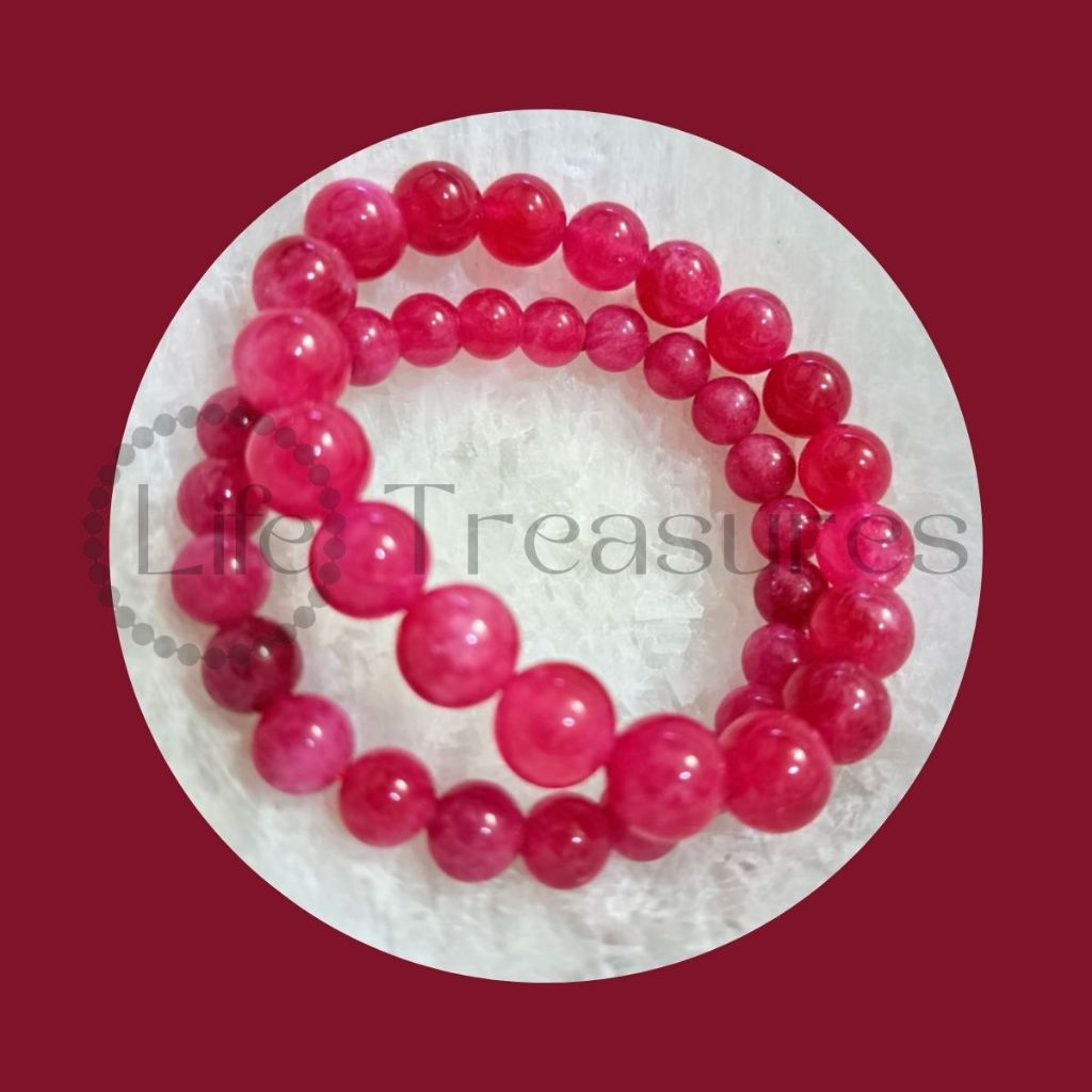 Rhodonite Bracelet Natural Crystal 8mm 10mm