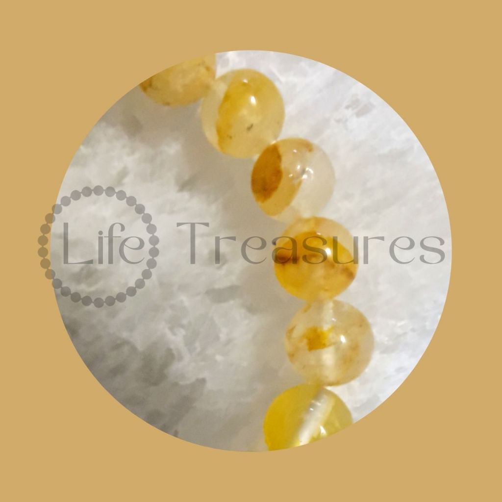 Tangerine Quartz Bracelet Natural Crystal Bracelet 8.5mm 10.5mm