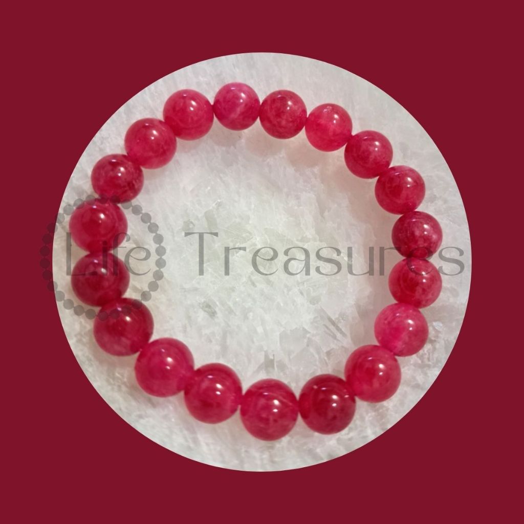 Rhodonite Bracelet Natural Crystal 8mm 10mm