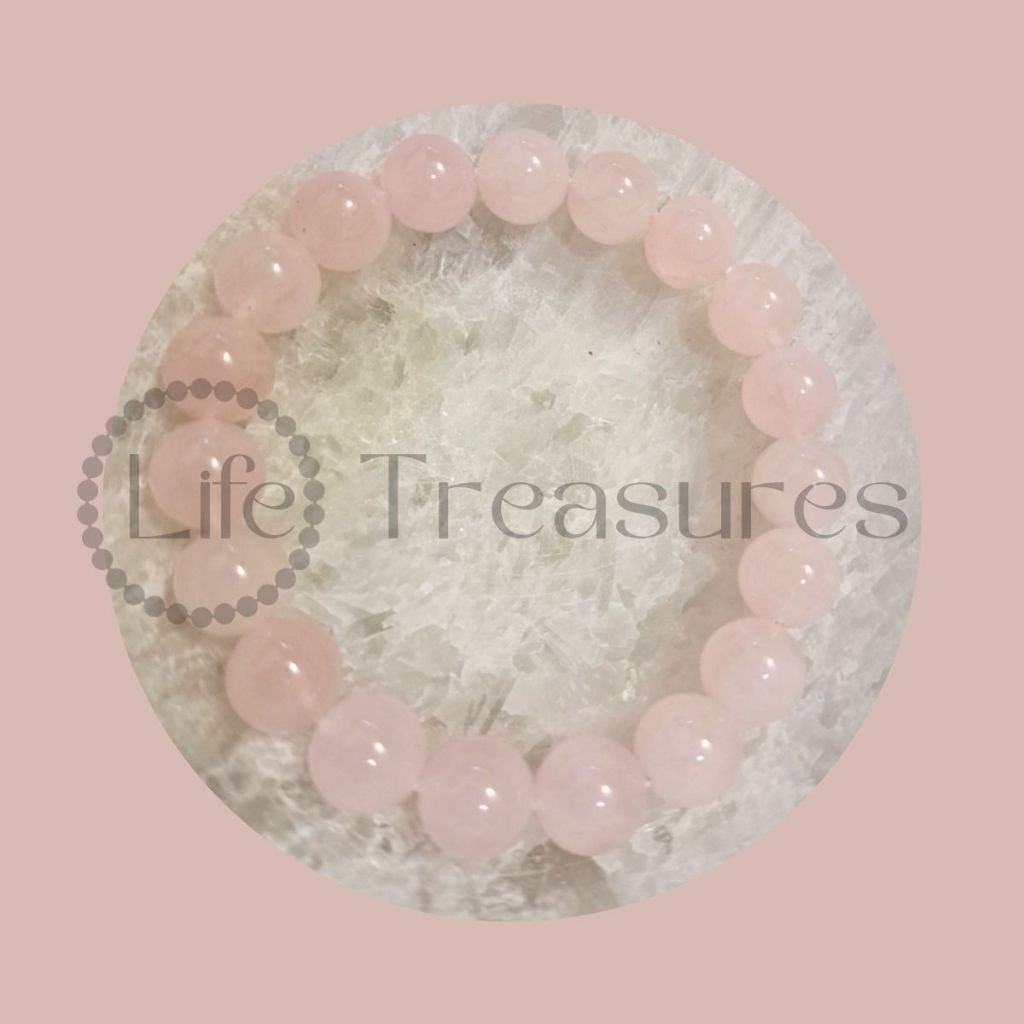 Rose Quartz Bracelet Natural Crystal Madagascar 8mm 10mm