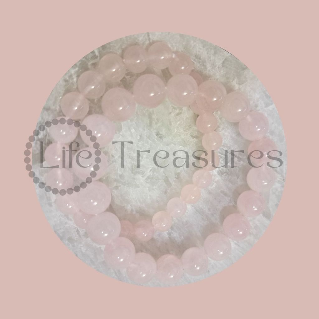 Rose Quartz Bracelet Natural Crystal Madagascar 8mm 10mm