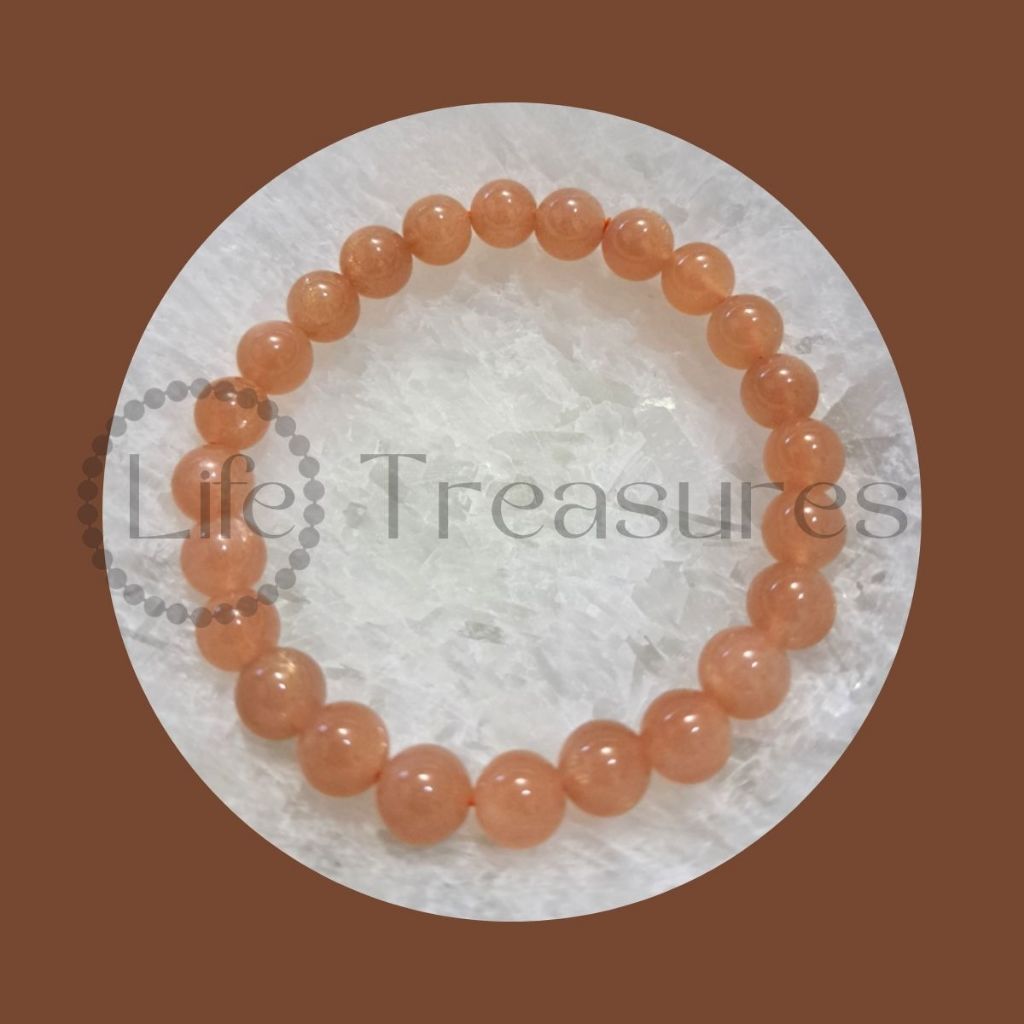 Sunstone Bracelet Natural Crystal 8mm 10.5mm