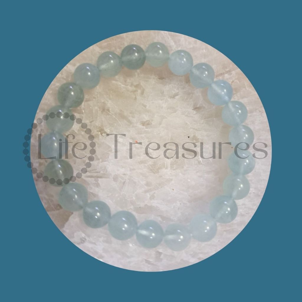 Aquamarine Bracelet Natural Crystal 8mm 10mm