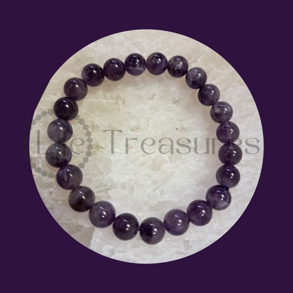 Dream Amethyst Bracelet Natural Crystal 8mm 10.5mm