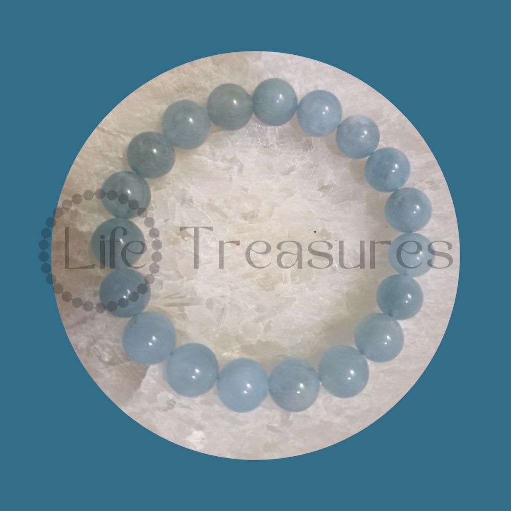 Aquamarine Bracelet Natural Crystal 8mm 10mm